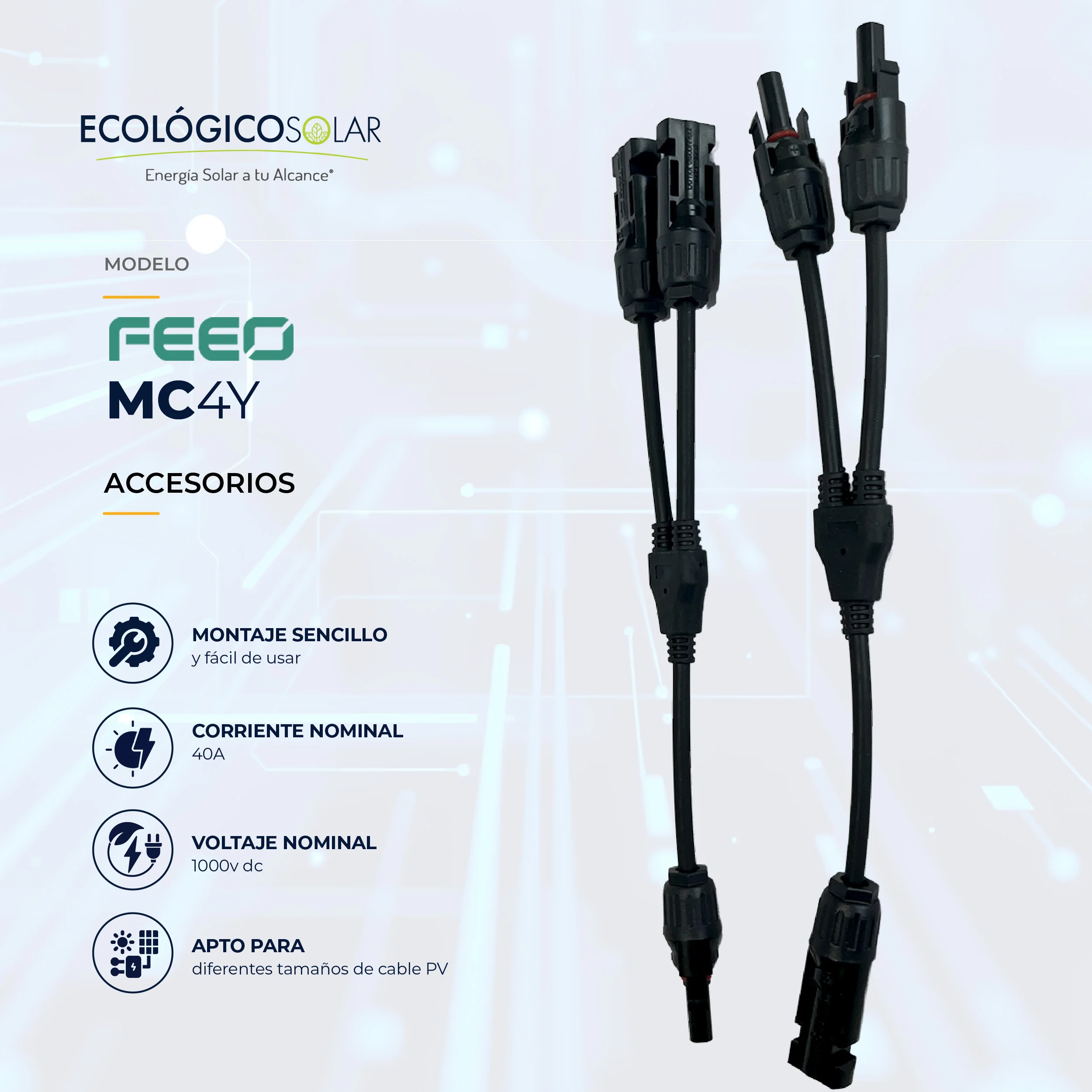  Conector MC4 tipo Y (Par)
