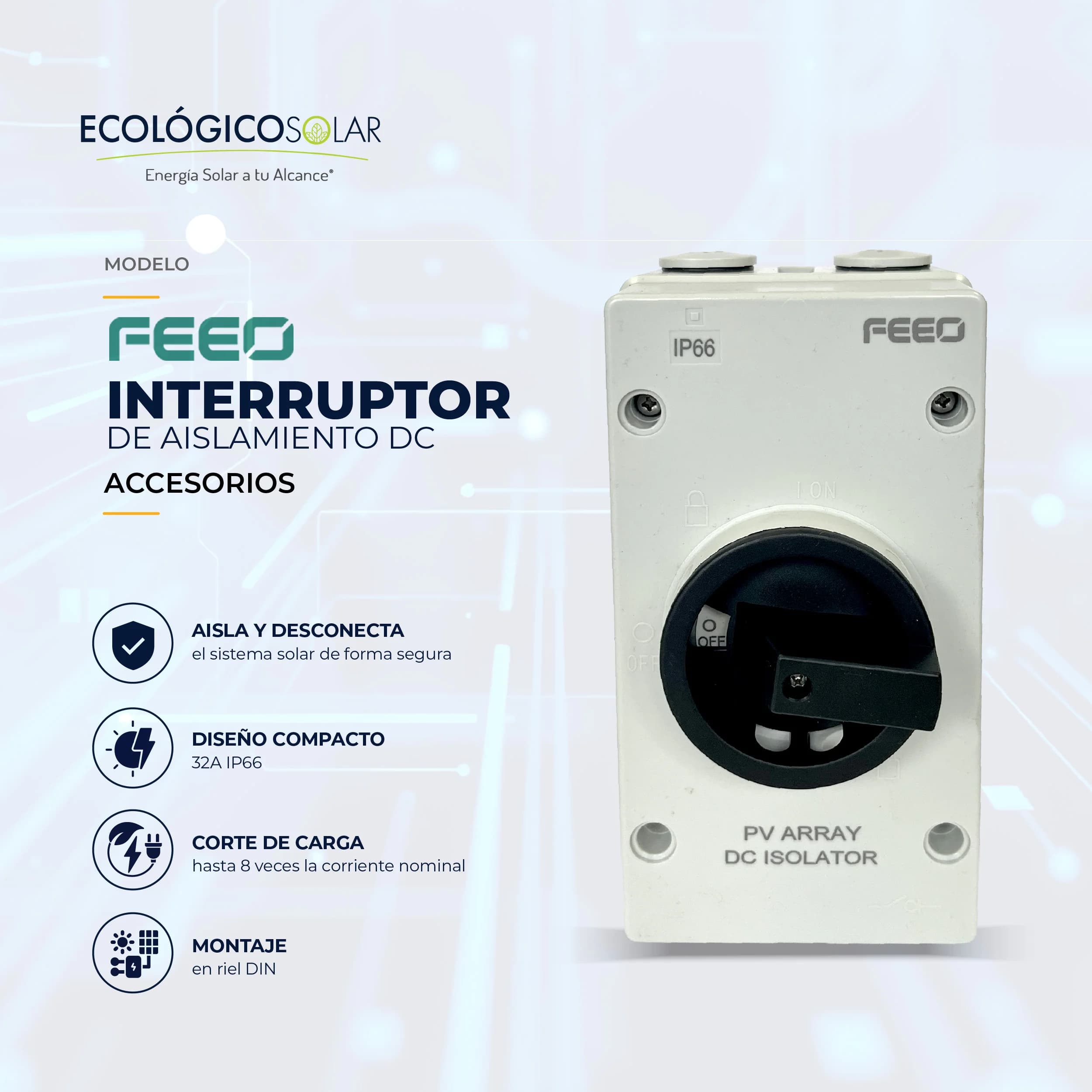  Interruptor de Aislamiento DC de 32A