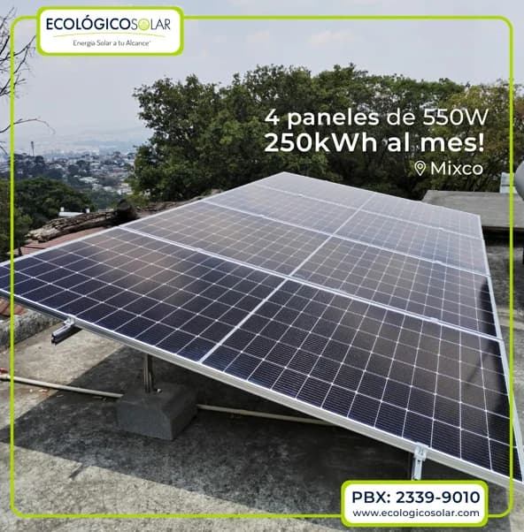 Aplicación Residencial - 4 Paneles Solares de 550W