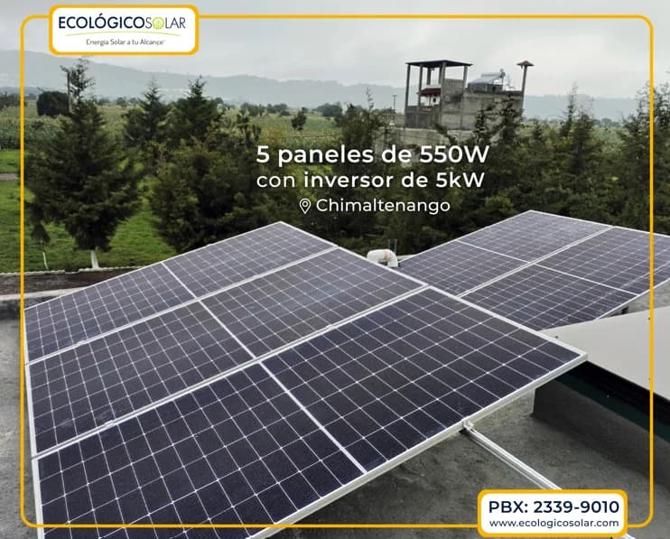 Aplicación Residencial - 5 Paneles Solares de 550W