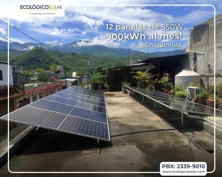 Aplicación Residencial - 12 Paneles Solares de 550w