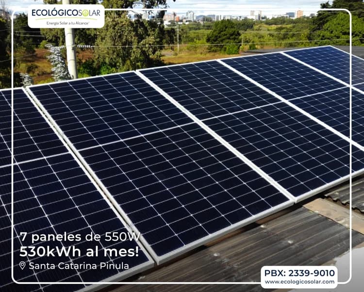 Aplicación Residencial - 7 Paneles Solares de 550W