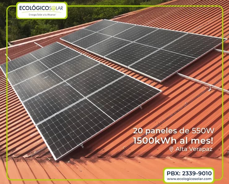 Aplicación Residencial - 20 Paneles Solares de 550w